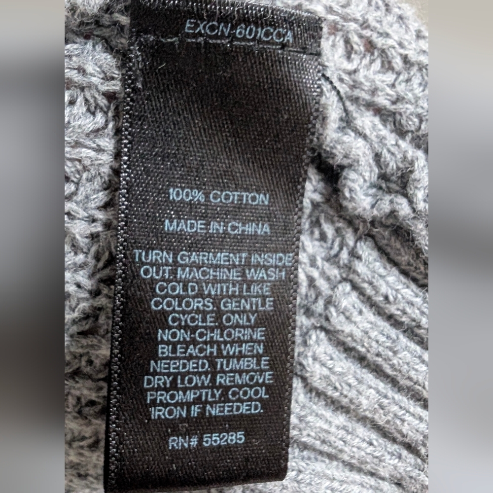Express Charcoal Gray Open Front Cardigan With  Pockets - Picture 3 of 4